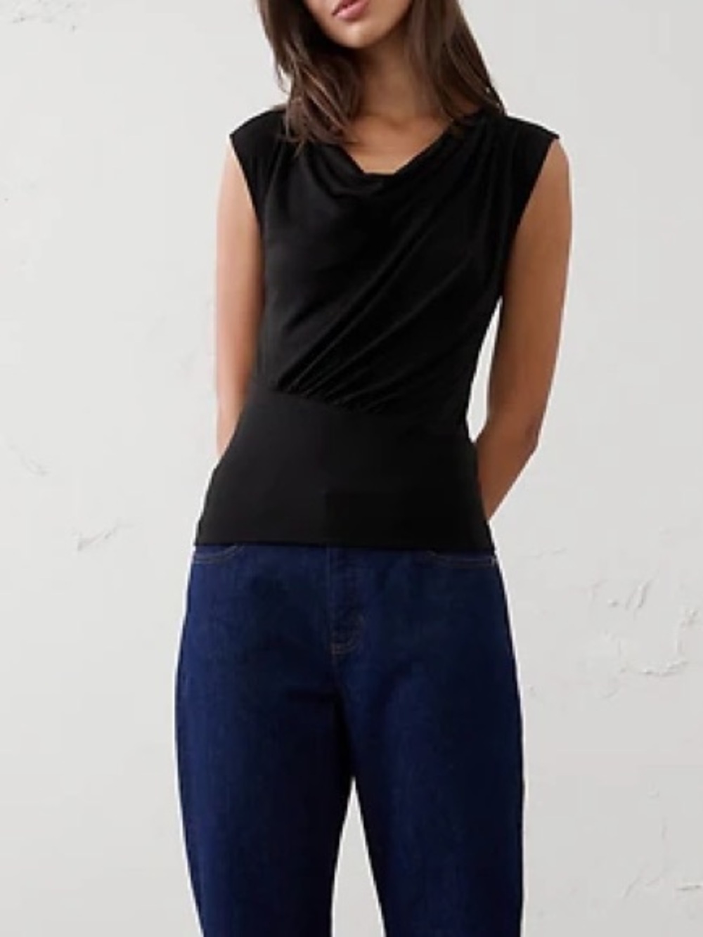 BANANA REPUBLIC JERSEY DRAPED ASYMMETRICAL TOP